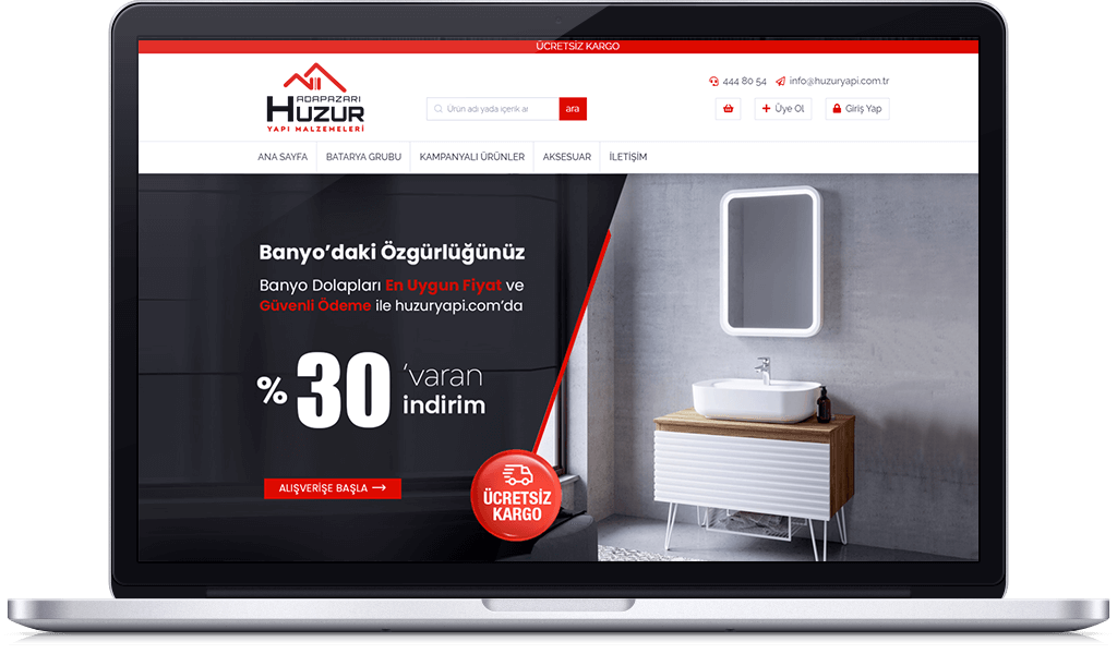 HUZUR YAPI web sitesi tasarımı