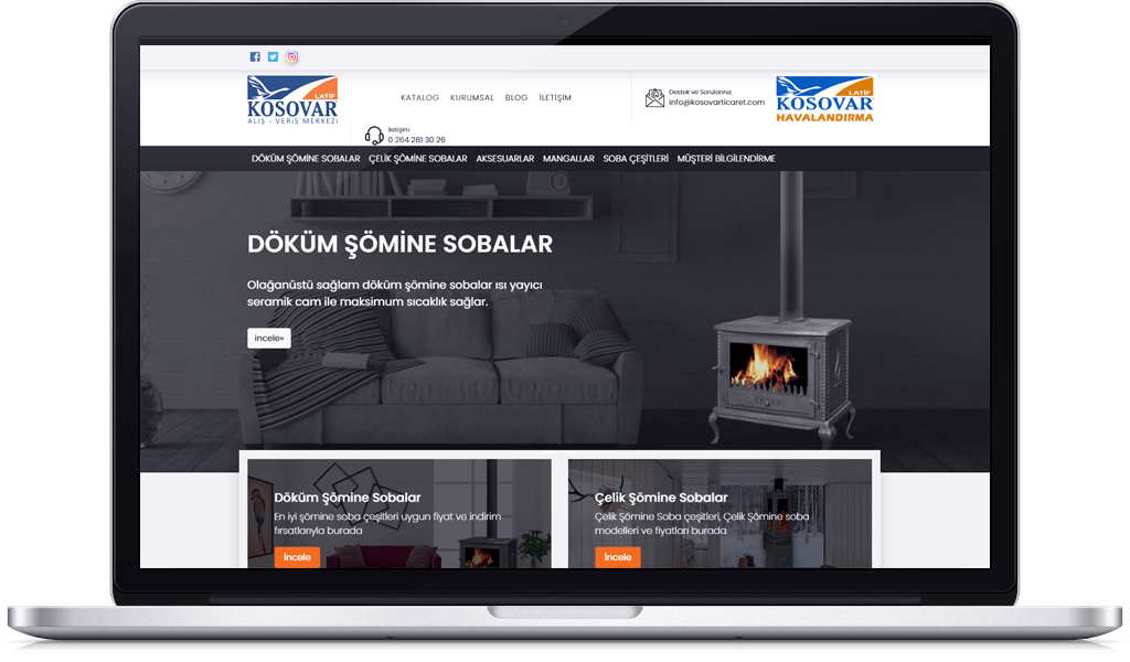 KOSOVAR ALIŞ - VERİŞ MERKEZİ web sitesi tasarımı