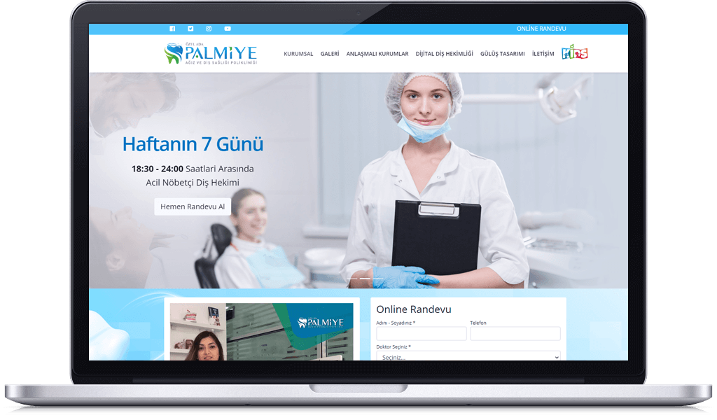 ÖZEL ADA PALMİYE AĞIZ VE DİŞ SAĞLIĞI POLİKLİNİĞİ web sitesi tasarımı