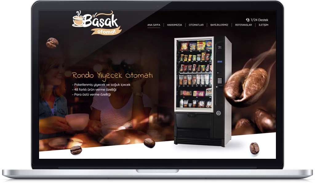 BAŞAK OTOMAT web sitesi tasarımı
