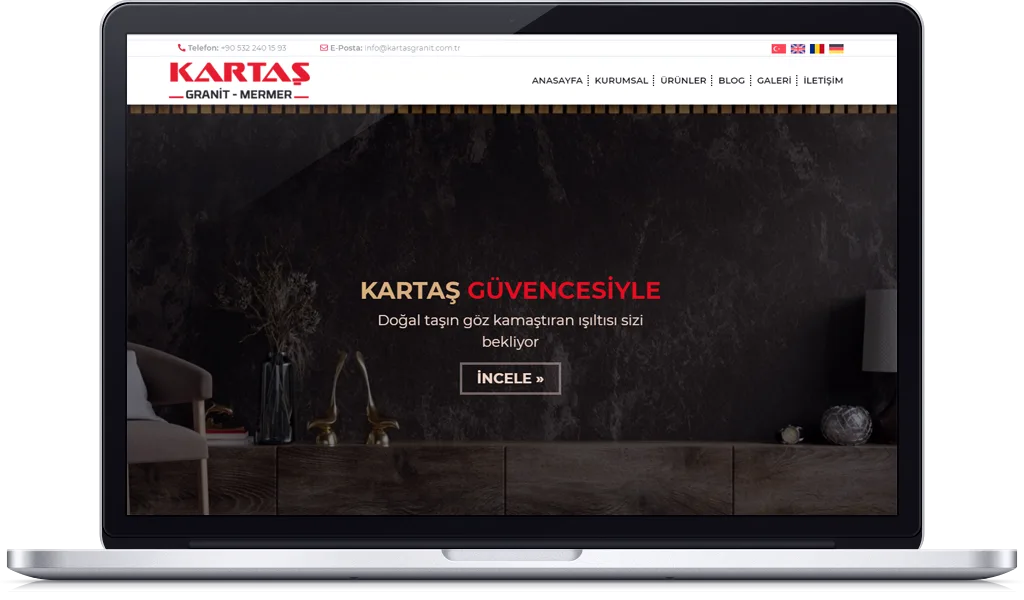 KARTAŞ GRANİT & MERMER web sitesi tasarımı