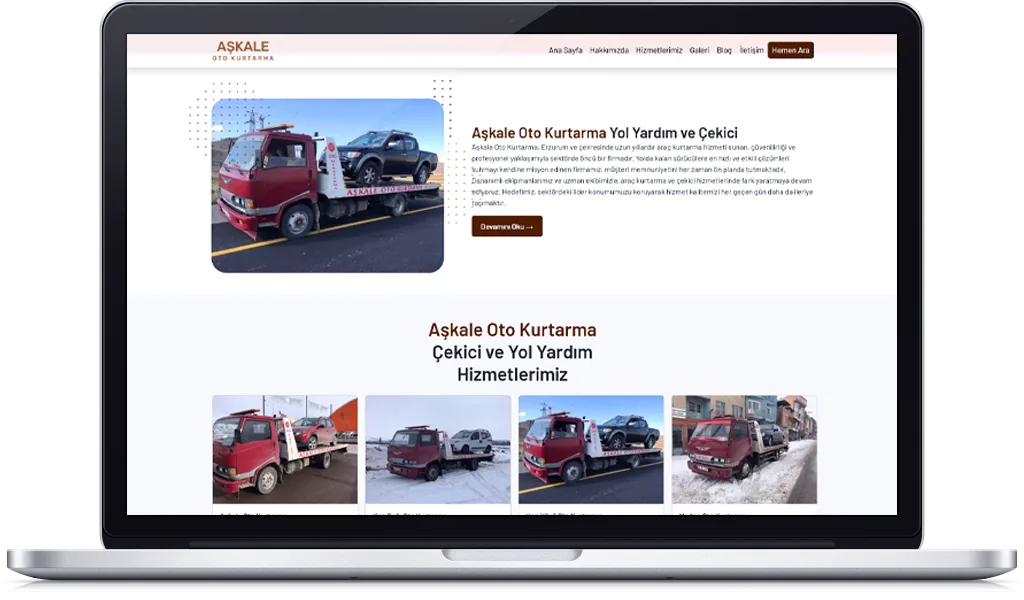 AŞKALE OTO KURTARMA web sitesi tasarımı