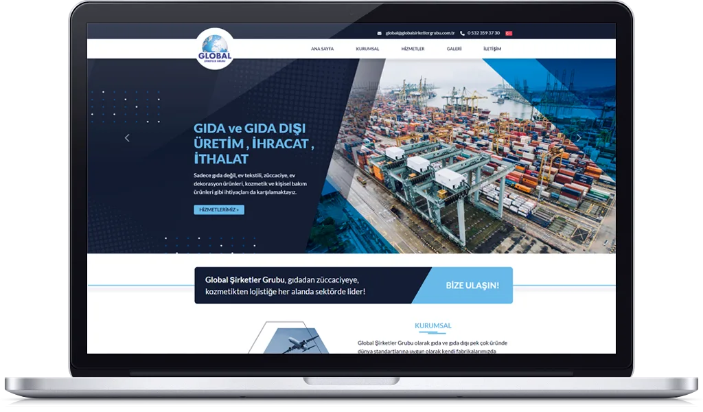 GLOBAL ŞİRKETLER GRUBU web sitesi tasarımı