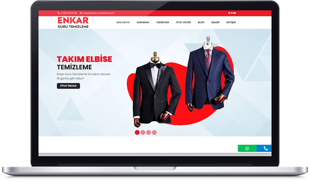 ENKAR KURU TEMİZLEME web sitesi tasarımı