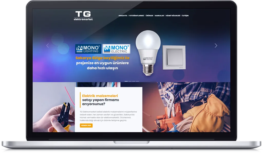 TG ELEKTROMARKET web sitesi tasarımı