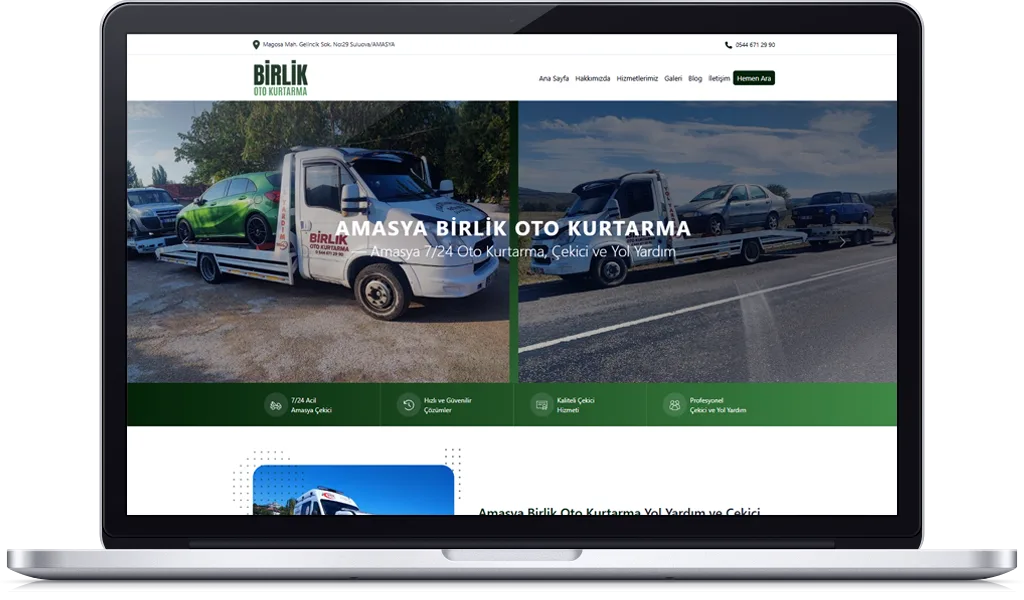BİRLİK OTO KURTARMA web sitesi tasarımı