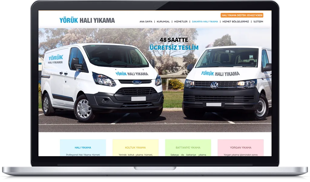 YÖRÜK HALI YIKAMA web sitesi tasarımı