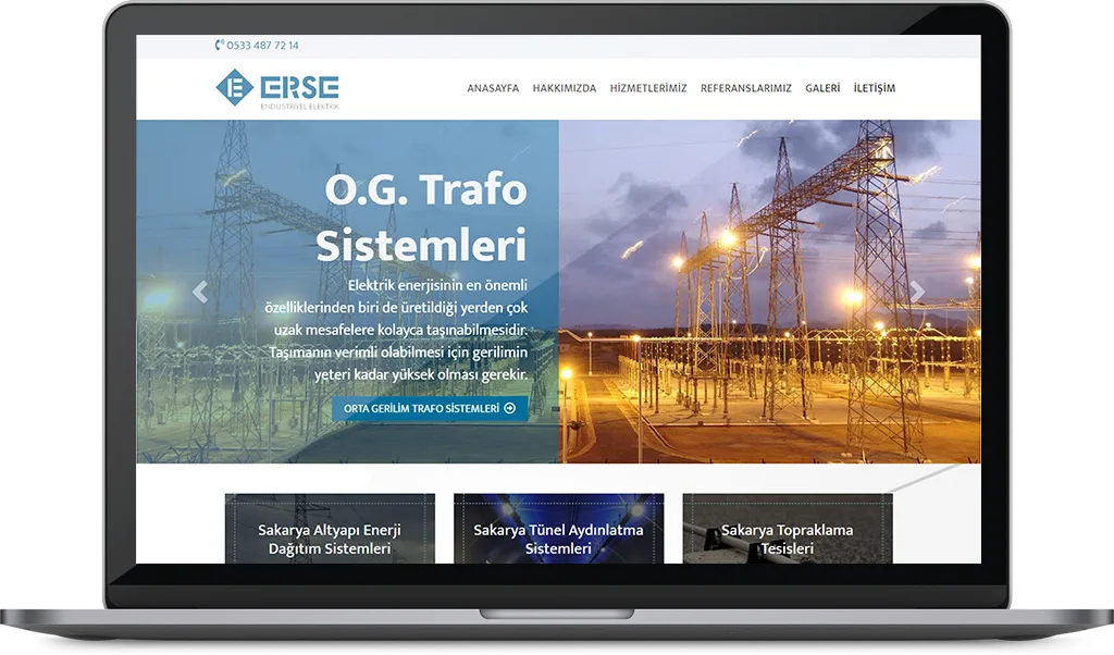 ERSE ENDÜSTRİYEL ELEKTRİK web sitesi tasarımı