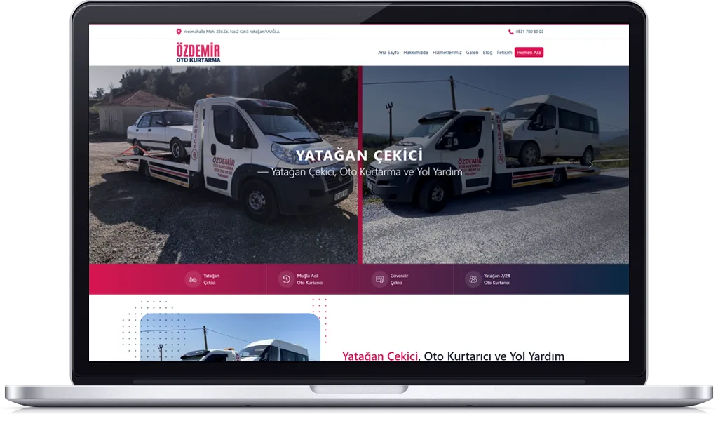 ÖZDEMİR OTO KURTARMA web sitesi tasarımı