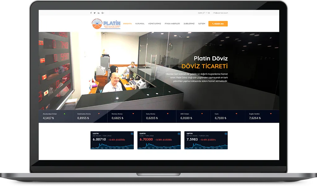 PLATİN DÖVİZ web sitesi tasarımı