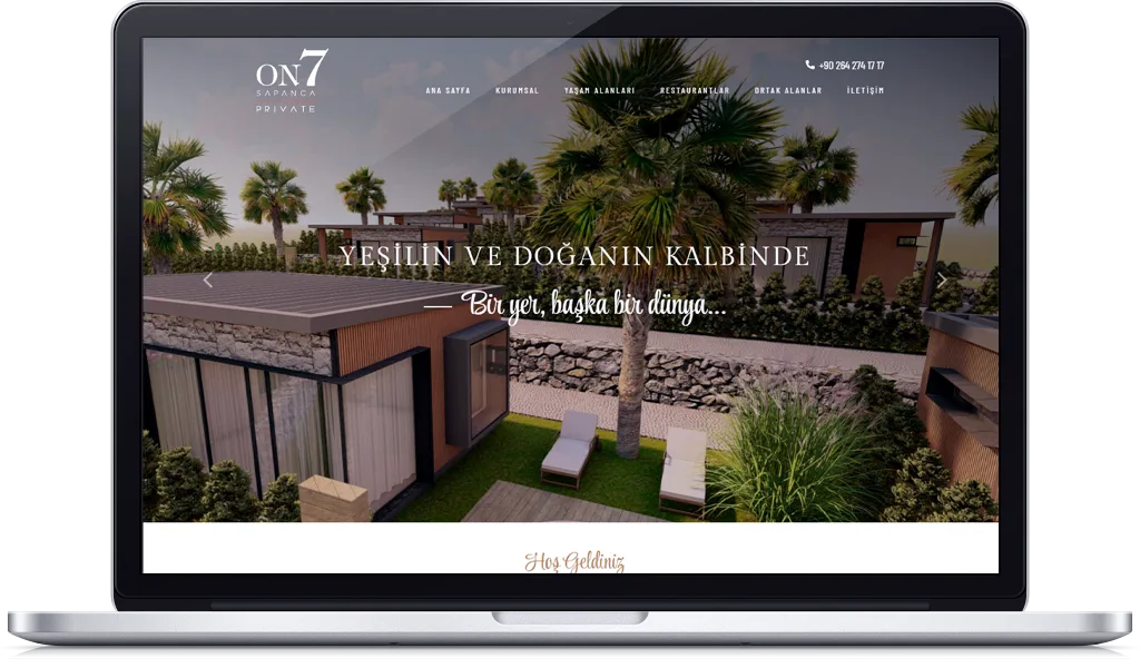 ON7 SAPANCA PRIVATE web sitesi tasarımı