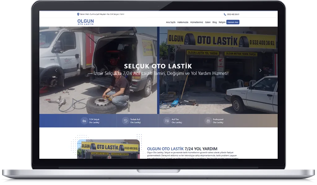 OLGUN OTO LASTİK web sitesi tasarımı