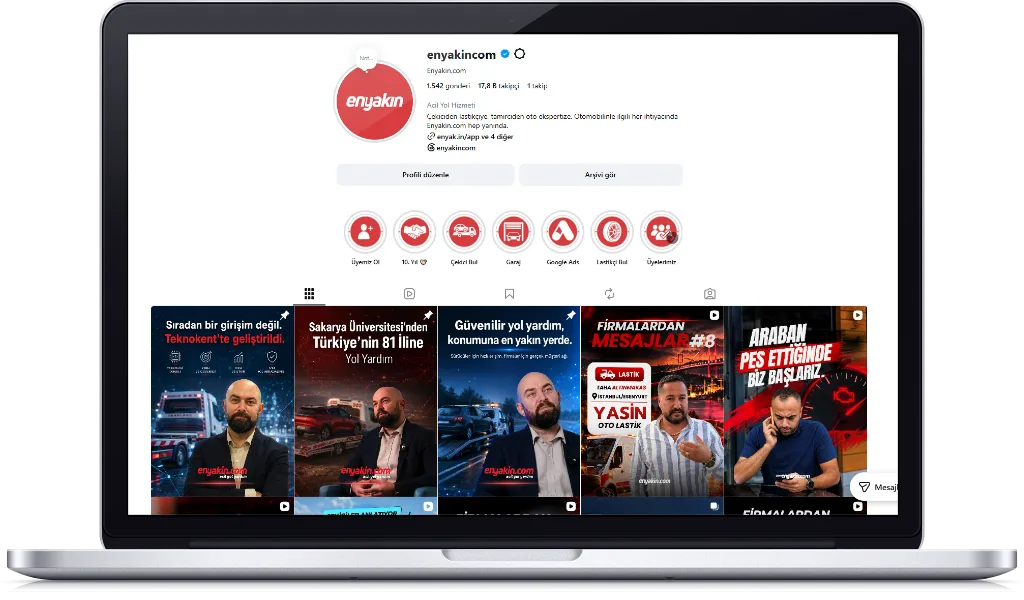 ENYAKİN.COM Sosyal Medya Yönetimi web sitesi tasarımı