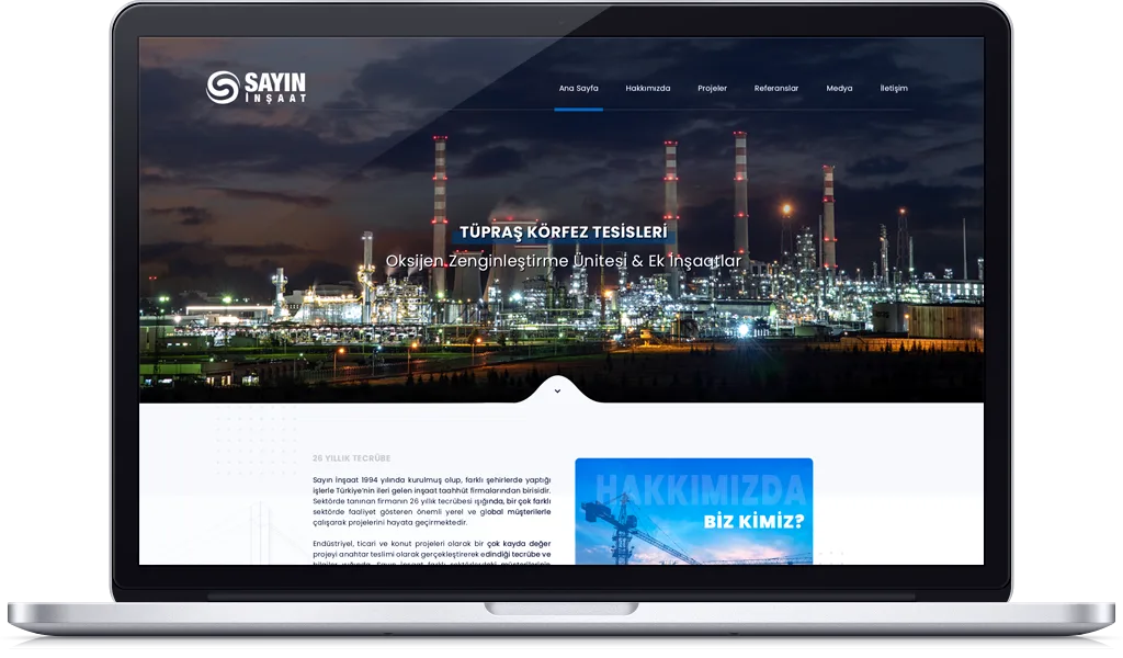 SAYIN İNŞAAT web sitesi tasarımı