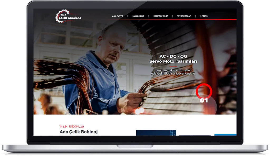 ADA ÇELİK BOBİNAJ web sitesi tasarımı