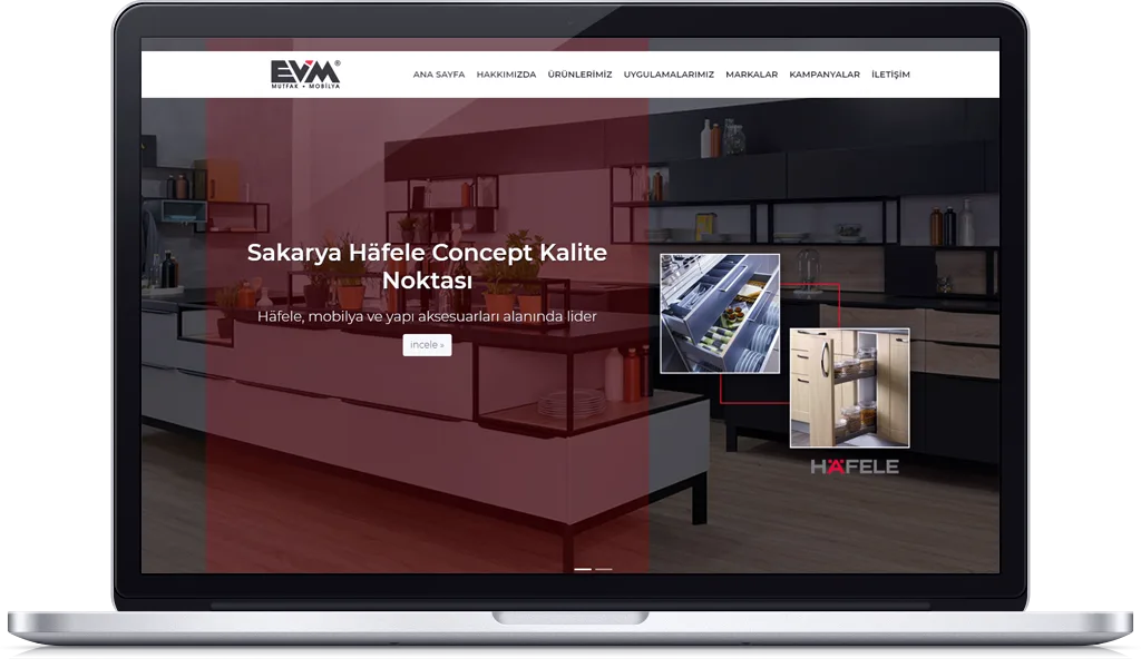 EVİM MUTFAK • MOBİLYA web sitesi tasarımı