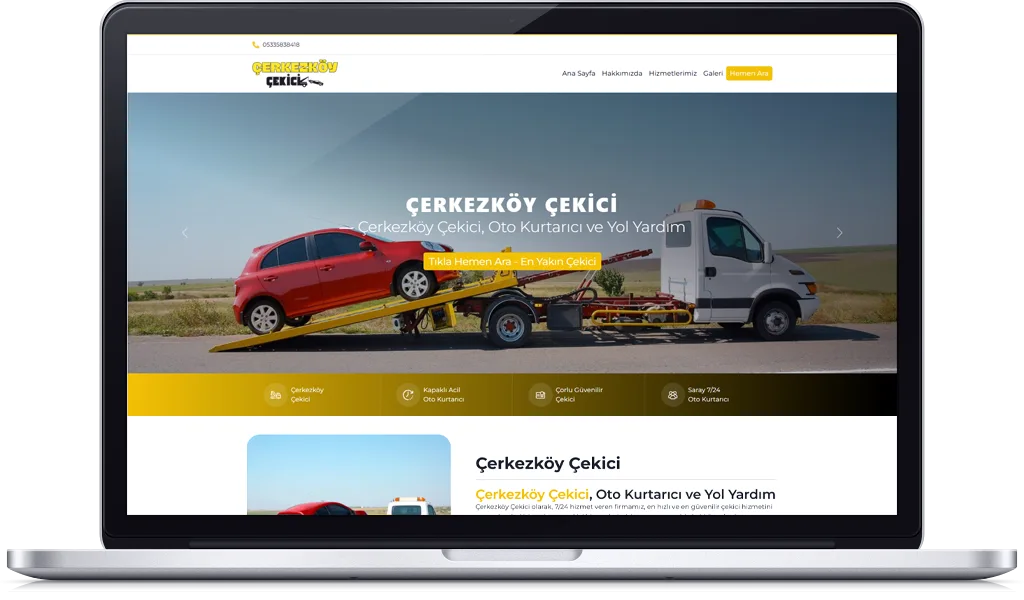 ÇERKEZKÖY ÇEKİCİ web sitesi tasarımı