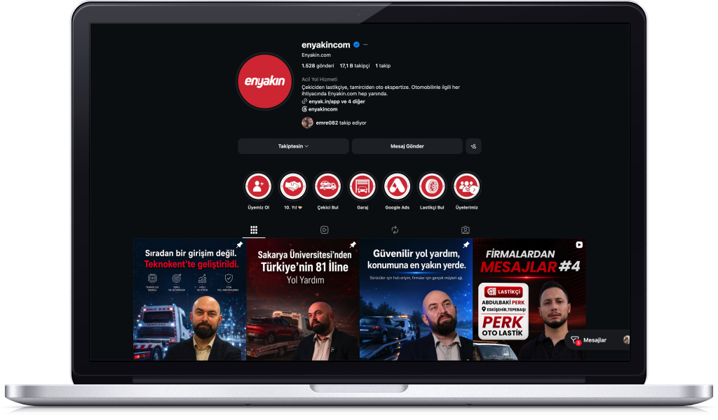 Enyakin.com sosyal medya çalışmamız